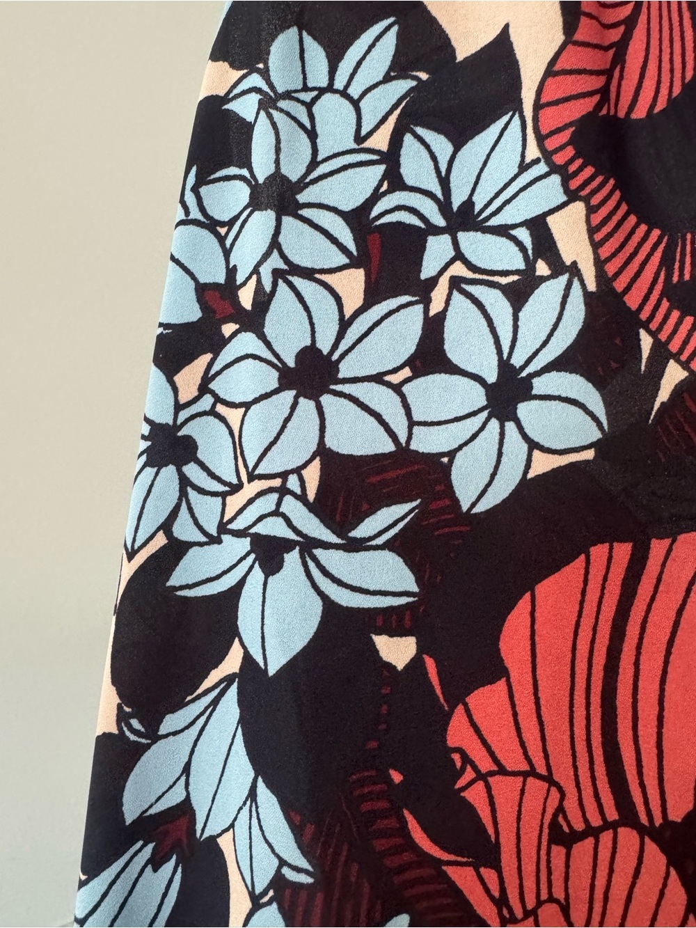LOFT Black Floral Sleeveless Blouse with Red and Light Blue Flowers - Picture 2 of 7